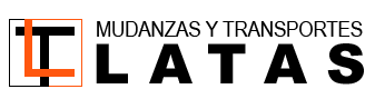 A black and orange logo for mudanzas y transportes latas