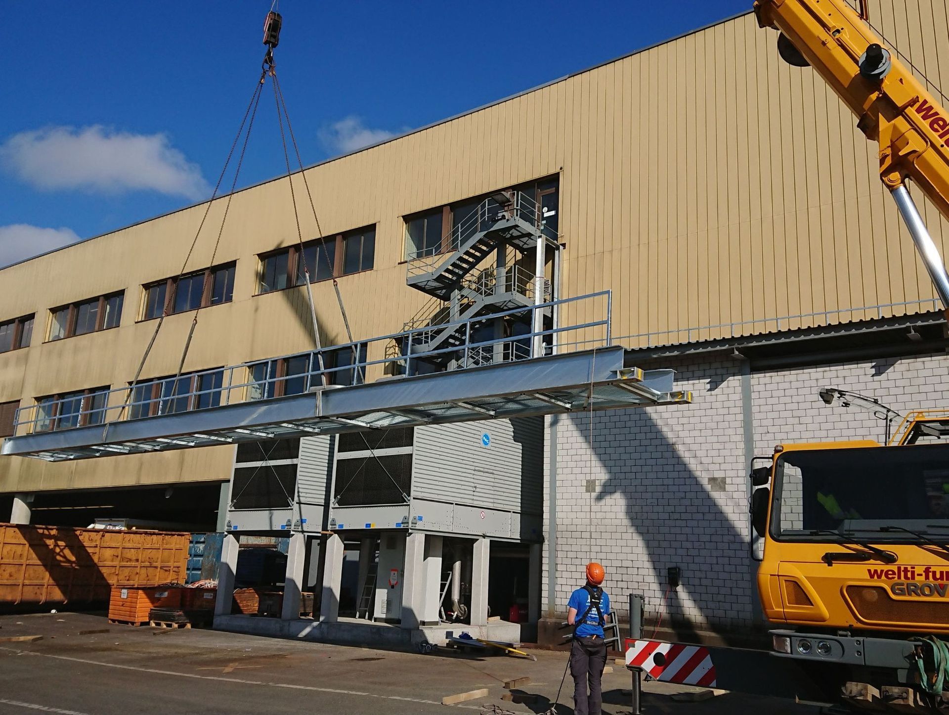 Bina Bischofszell, Montage Stahlbrücke