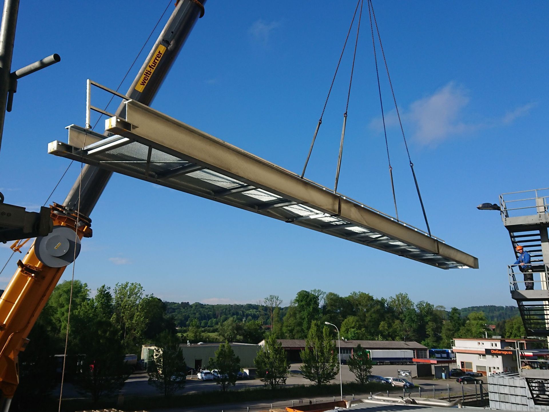 Bina Bischofszell, Montage Stahlbrücke (7)