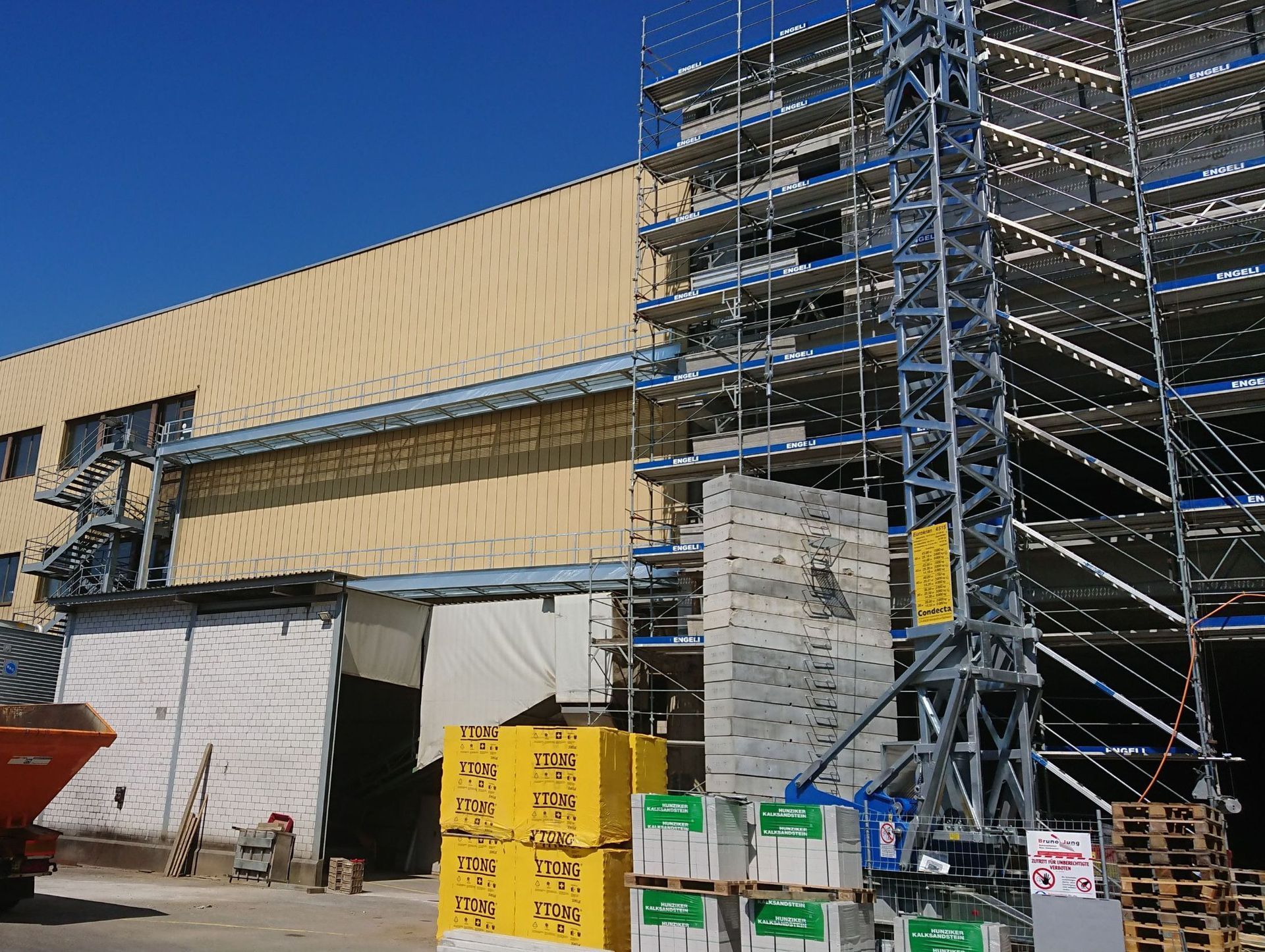 Bina Bischofszell, Montage Stahlbrücke