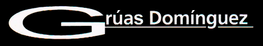 Un logotipo en blanco y negro para Gruas Dominguez.
