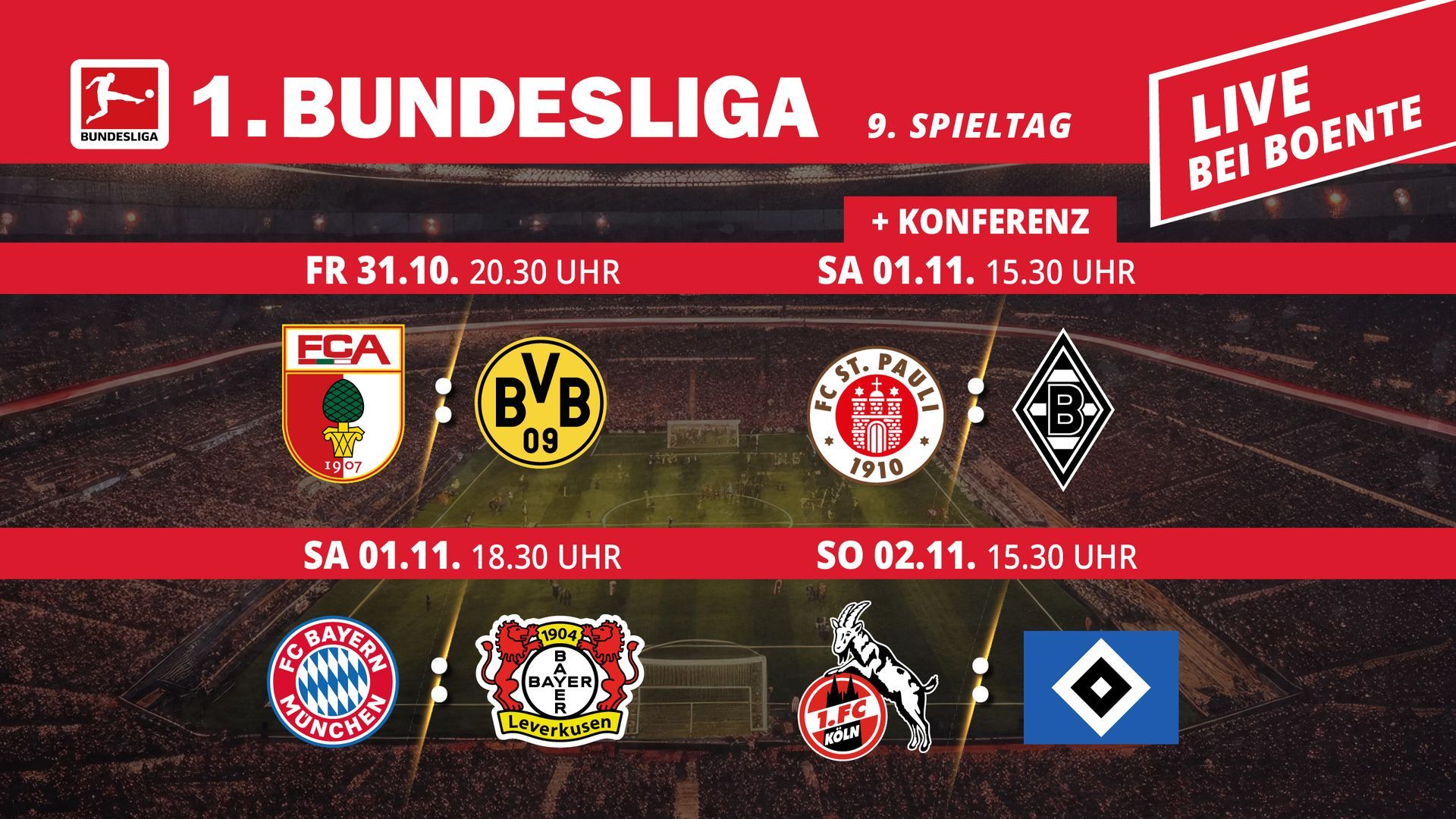 Flyer 1. Bundesliga Live | 9. Spieltag