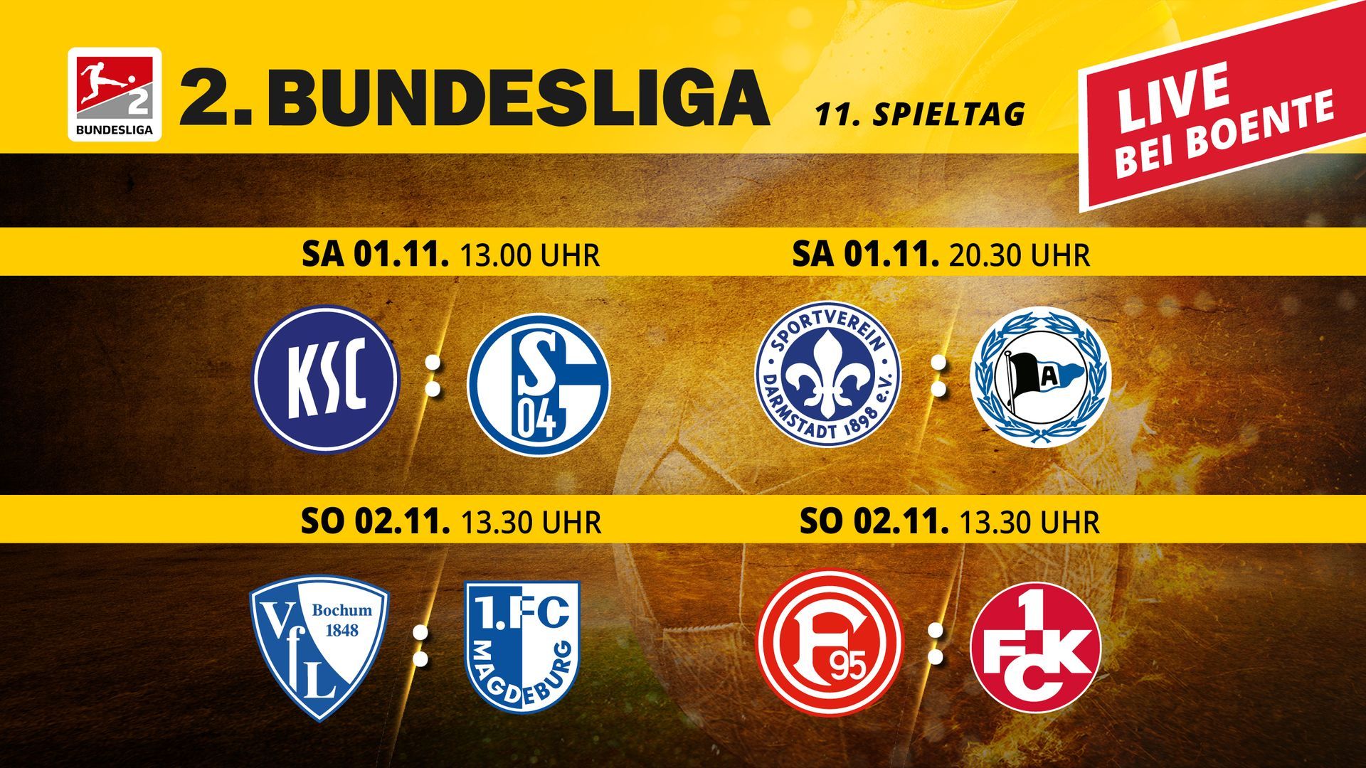 Flyer 2. Bundesliga Live | 11. Spieltag