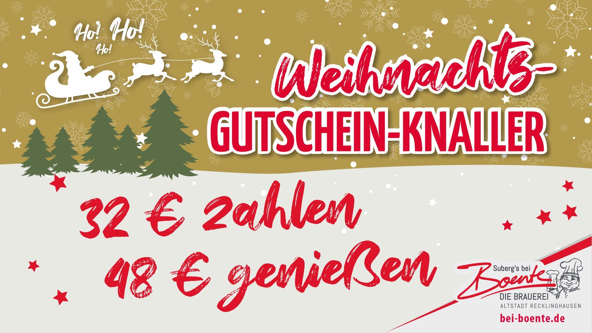 Weihnachts Gutschein Knaller | Bei Boente | Recklinghausen Weihnachts Gutschein Knaller | Bei Boente | Recklinghausen
