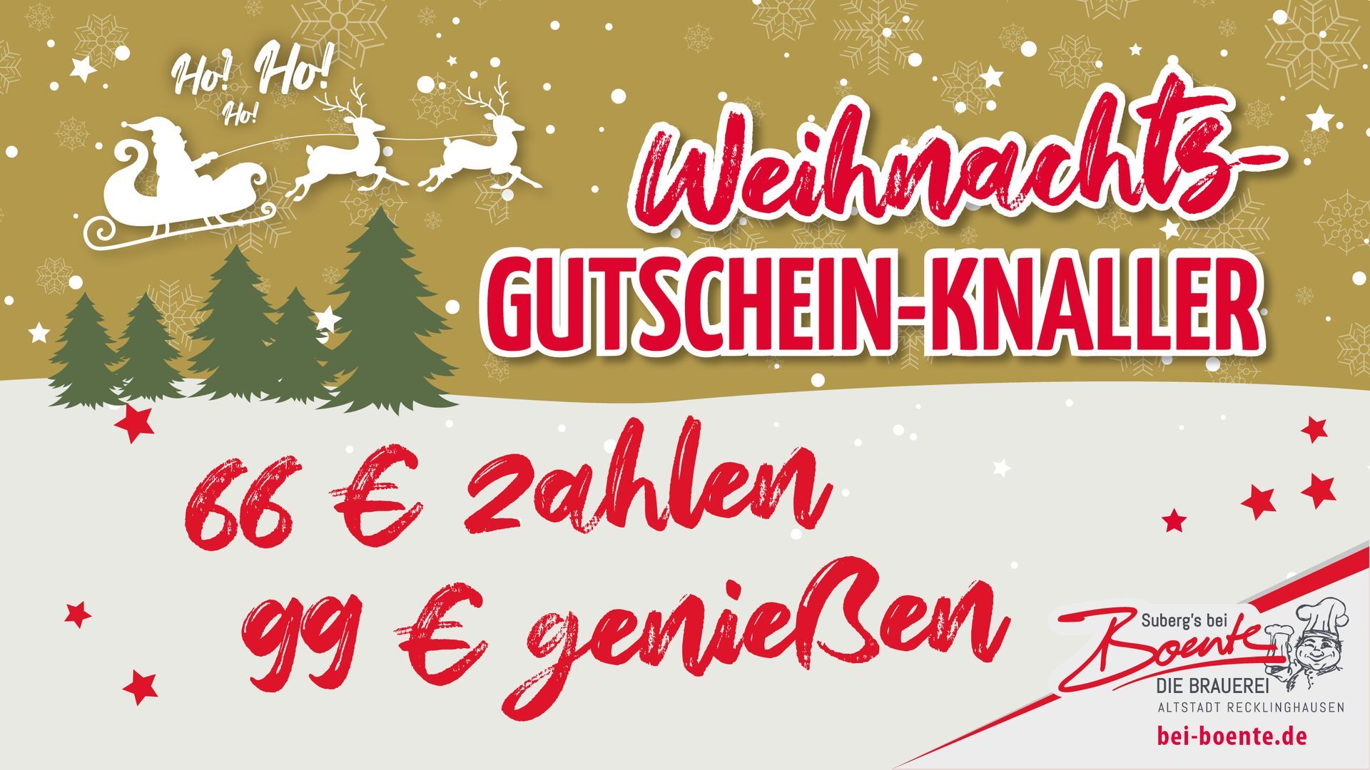 Weihnachts Gutschein Knaller | Bei Boente | Recklinghausen Weihnachts Gutschein Knaller | Bei Boente | Recklinghausen