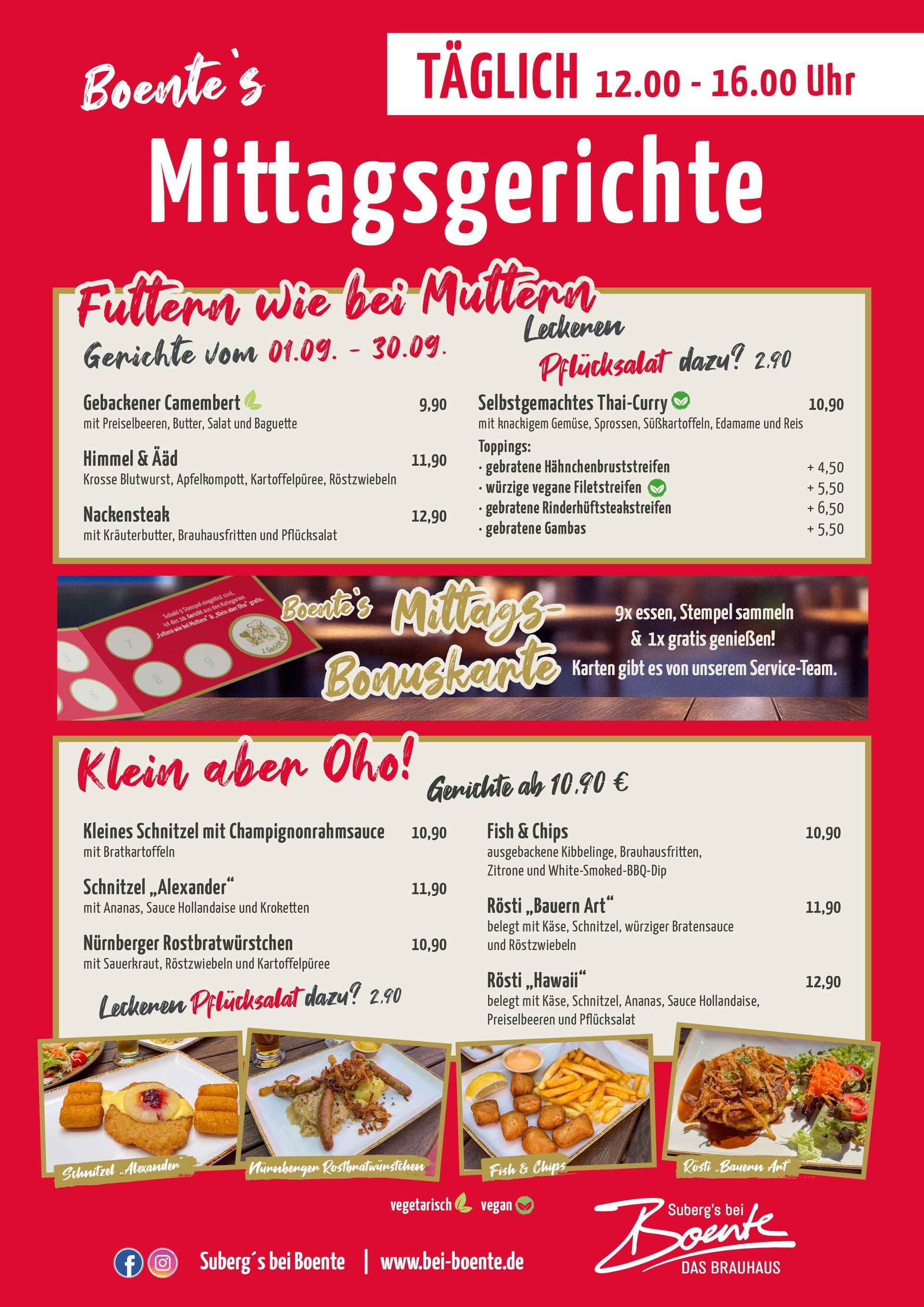 Mittagskarte | Bei Boente | Recklinghausen Mittagskarte | Bei Boente | Recklinghausen