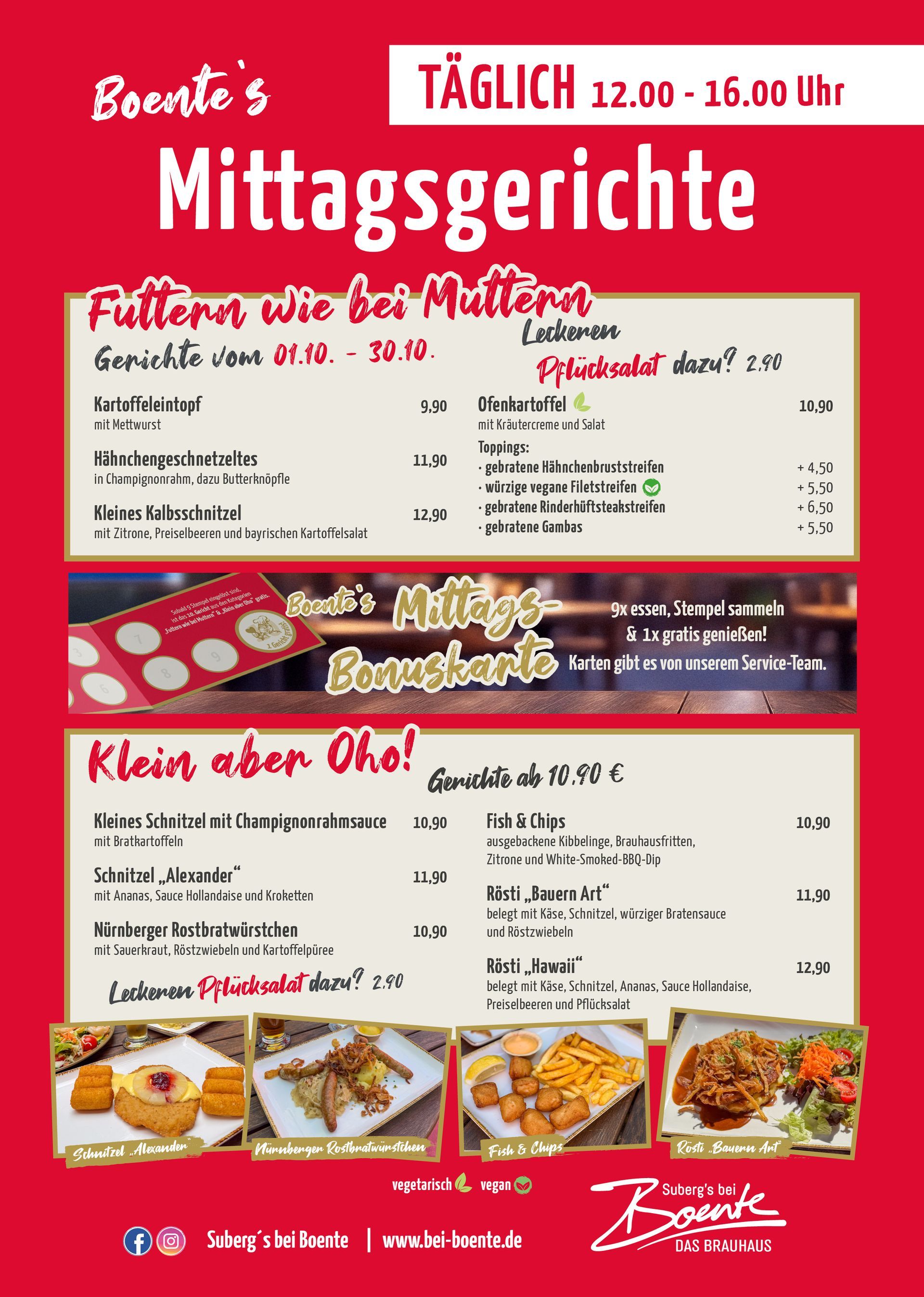Mittagskarte | Bei Boente | Recklinghausen Mittagskarte | Bei Boente | Recklinghausen