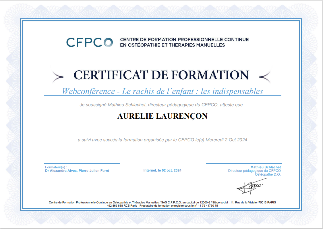 Certificat de formation sur le rachis de l'enfant : les indispensables