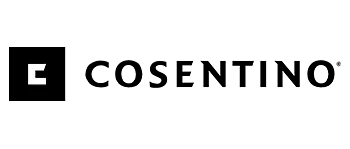 Un logotipo en blanco y negro para una empresa llamada Cosentino.
