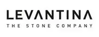 El logotipo de Levantina The Stone Company es en blanco y negro.