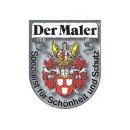 Logo with text “Der Maler” and “Spezialist für Schönheit und Schutz” around a shield and paintbrushes