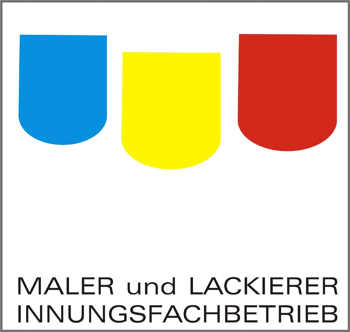 Logo with blue, yellow, and red shield icons above the text 