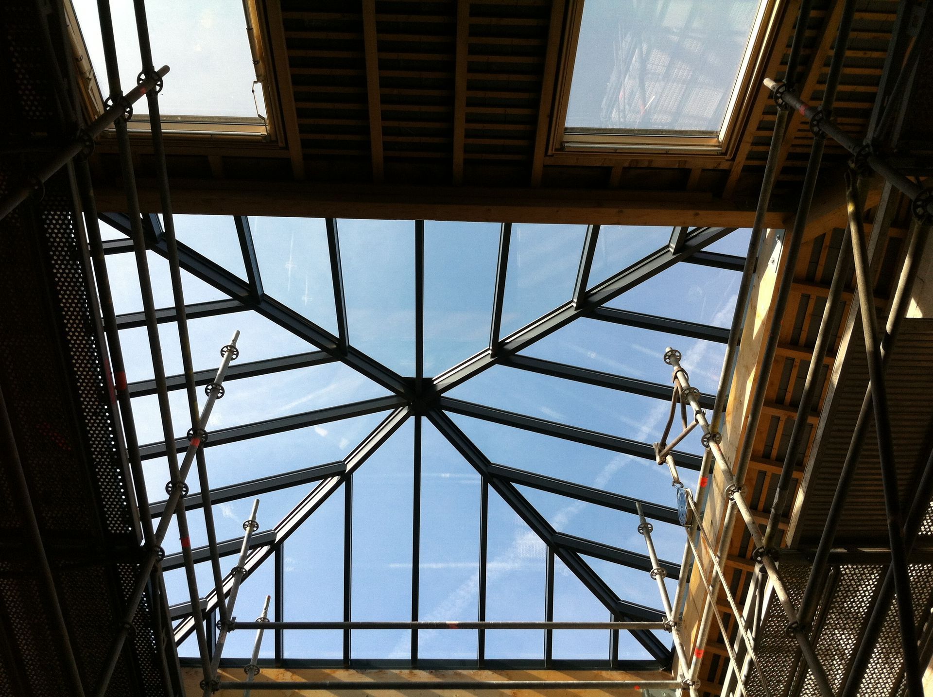 Verrière en pyramide vue du dessous