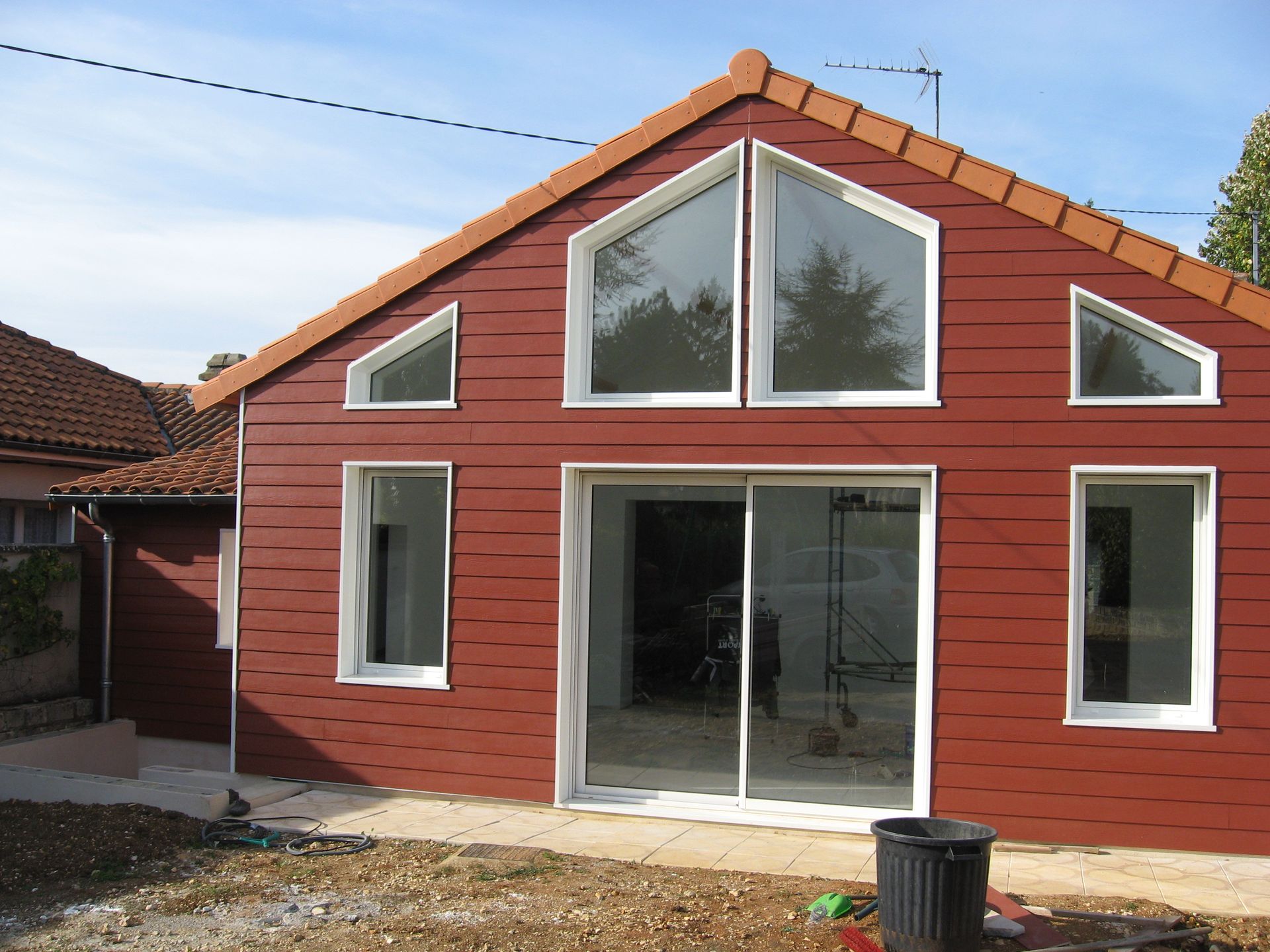 Bardage sur une maison vue de face