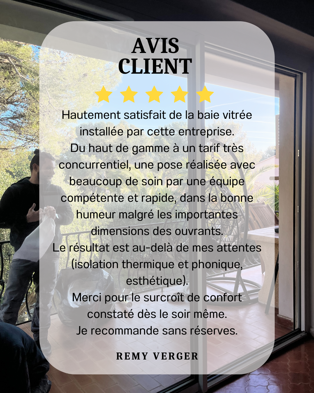 Avis client de M. Verger.