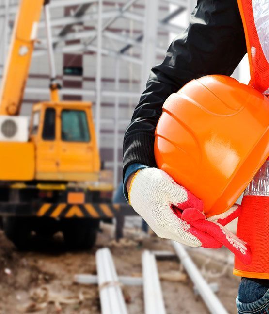 Trabajador con grúa