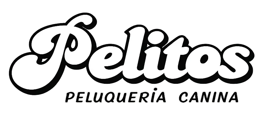 Pelitos logo in black script with &ldquo;Peluquer&iacute;a Canina&rdquo; beneath it
