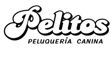 Pelitos logo in black script with &ldquo;Peluquer&iacute;a Canina&rdquo; beneath it