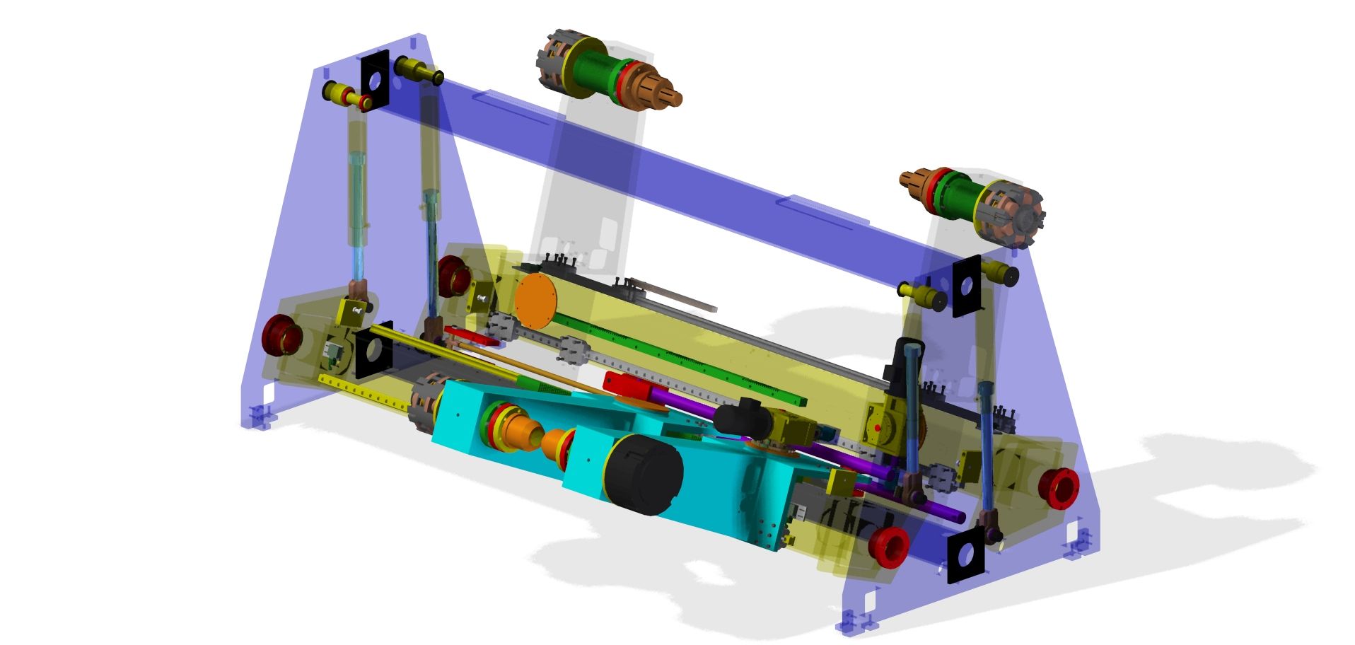 Un modelo 3D de una máquina sobre un fondo blanco.