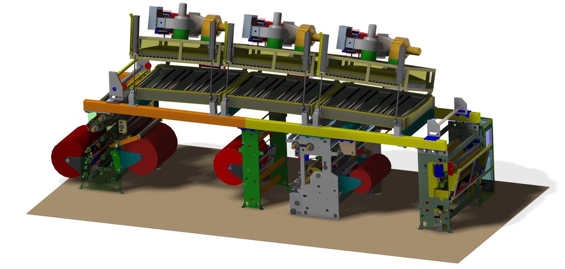 Un modelo 3D de una máquina con una sombra en el suelo.