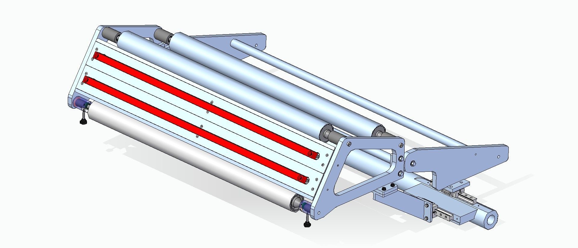Un dibujo de una máquina con rayas rojas.