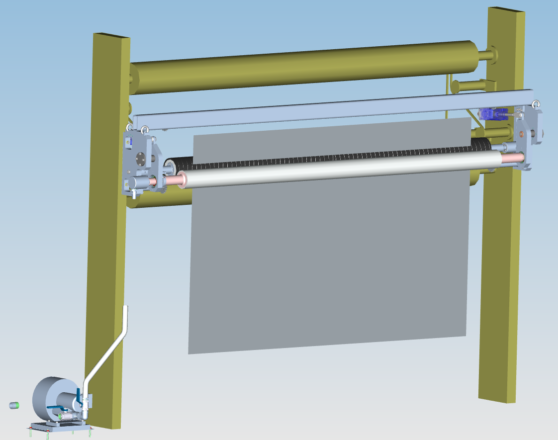 Una imagen generada por computadora de una máquina con un objeto gris sobre ella.
