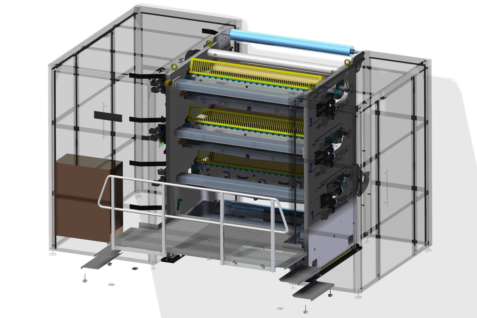 Una imagen generada por computadora de una máquina en una jaula.