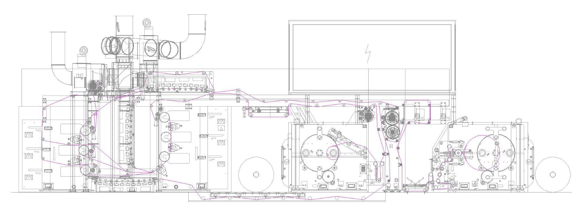 Un dibujo en blanco y negro de un edificio sobre un fondo blanco.