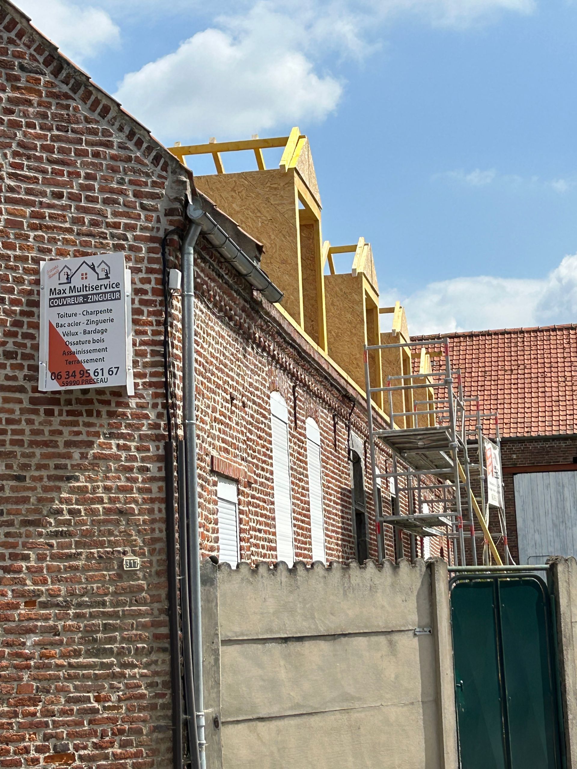 Chantier de couverture réalisé par Max Multiservice