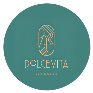 Un logotipo para dolcevita cafe and gelato