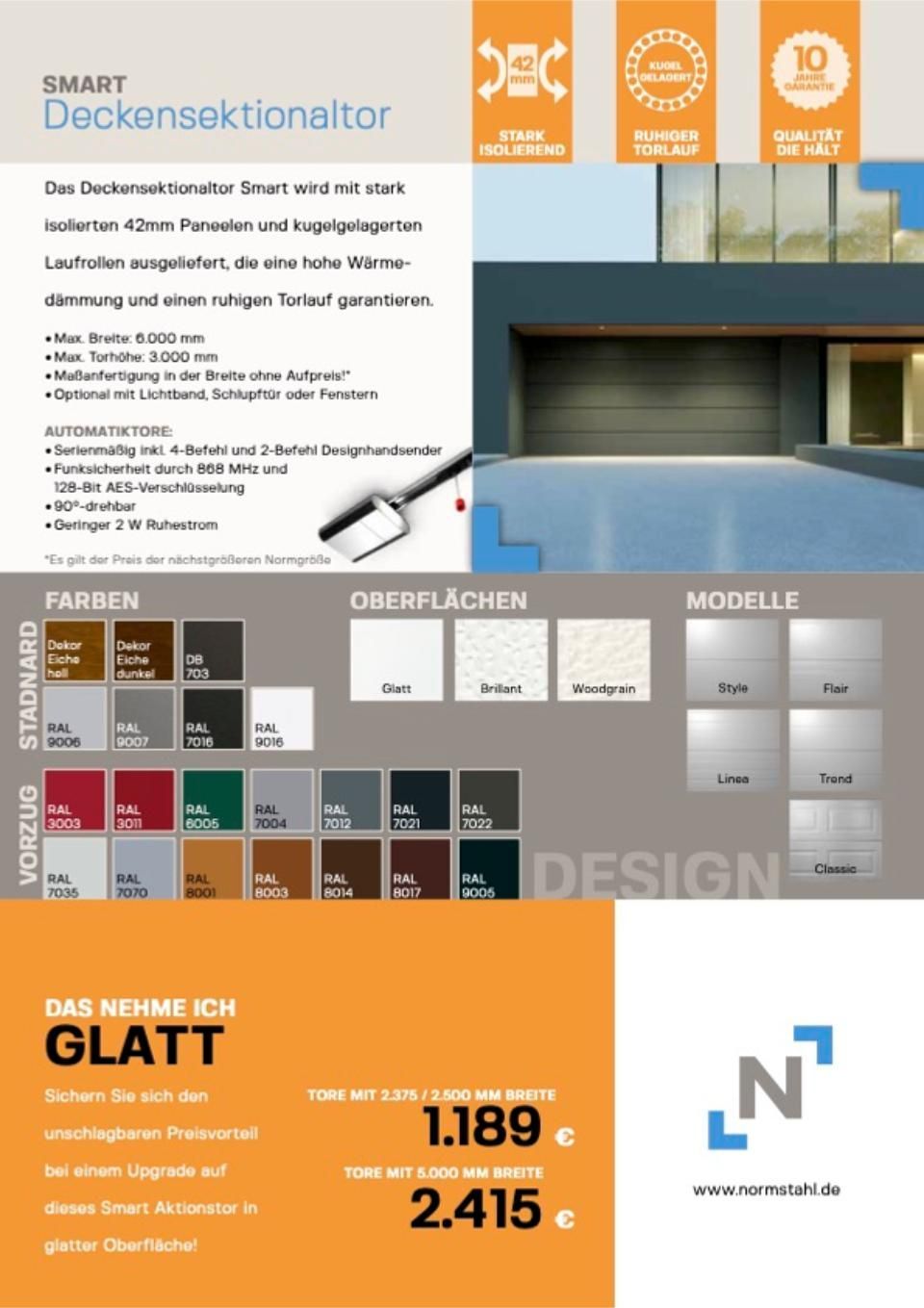 Sachsenhauser Tor- & Antriebstechnik, Grafik Auswahl Modelle und Design