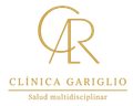 Logotipo de Cl&iacute;nica Gariglio: monograma "CR" sobre texto "Cl&iacute;nica Gariglio, Salud multidisciplinar" en dorado.