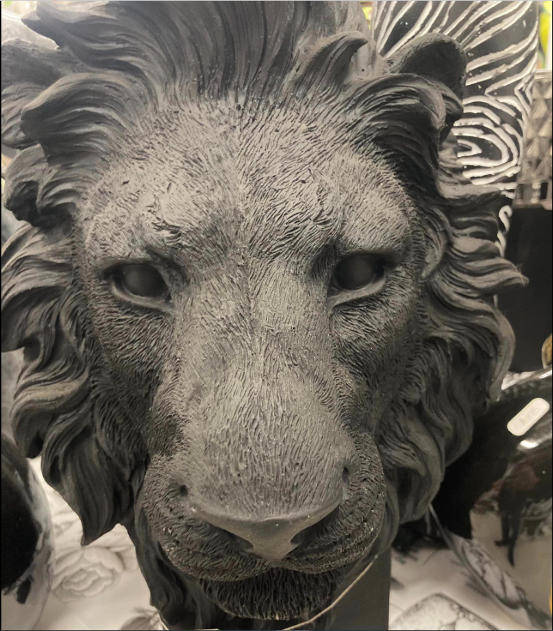 Photo d'une statue de tête de lion