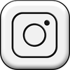 Schwarz-weißes Instagram-App-Logo-Symbol auf abgerundetem quadratischem Hintergrund