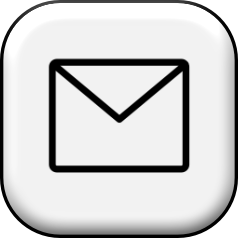 Graues, abgerundetes quadratisches App-Symbol mit einem schwarzen Briefumschlag-Symbol