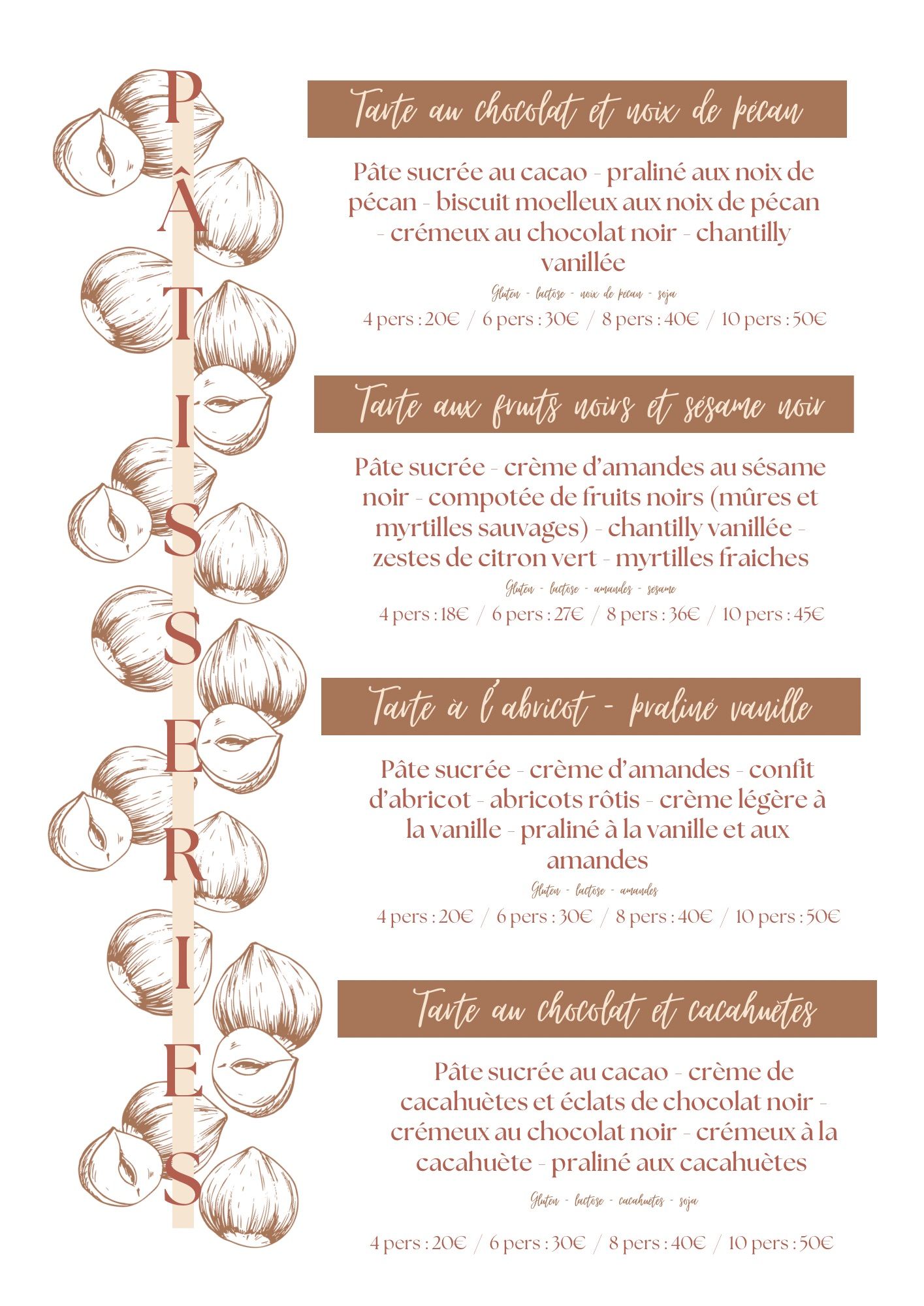 Affiche vintage beige à motifs floraux, énumérant quatre principes de « Vie » en écriture décorative.
