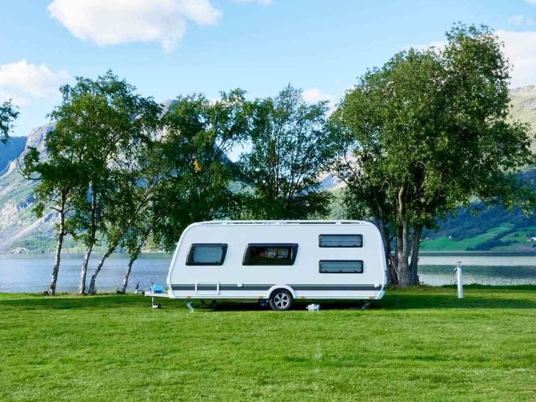 Wohnwagen am Stellplatz