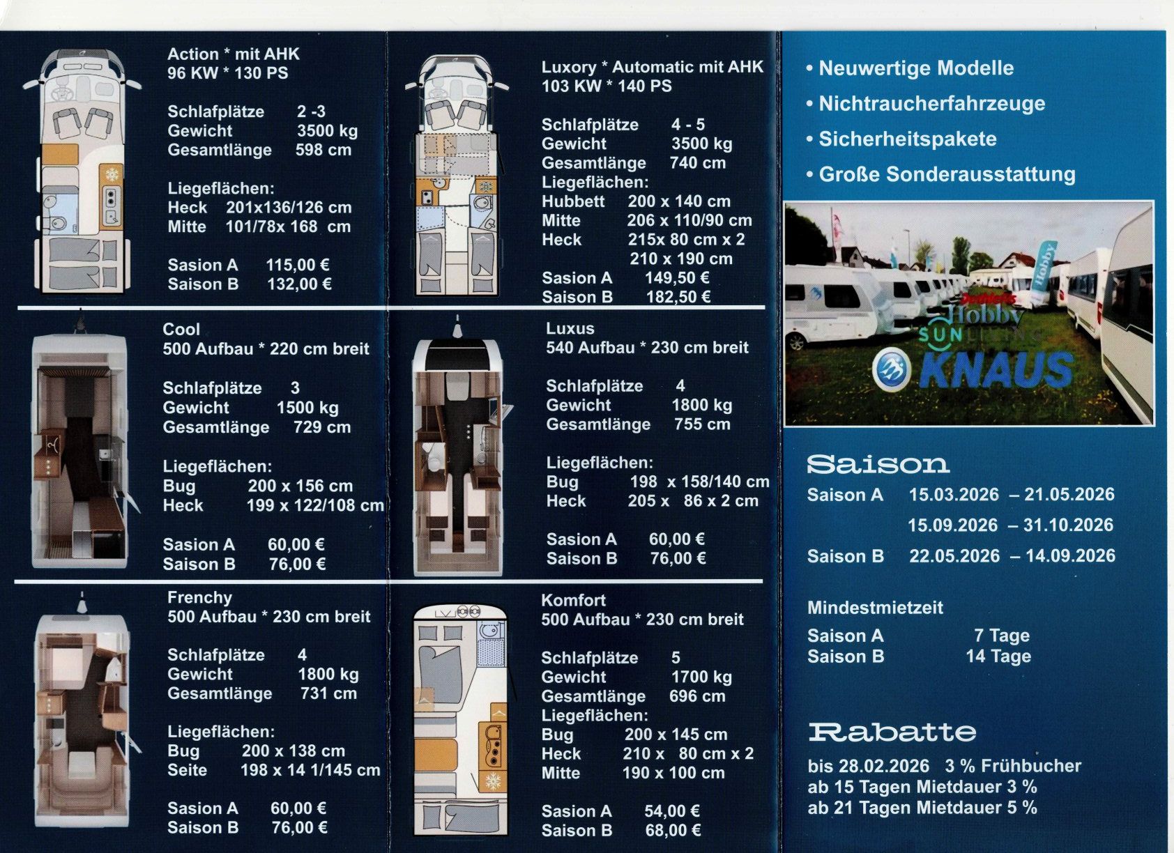 Vermietung Wohnmobil Prospekt Vermietung Wohnmobil Prospekt