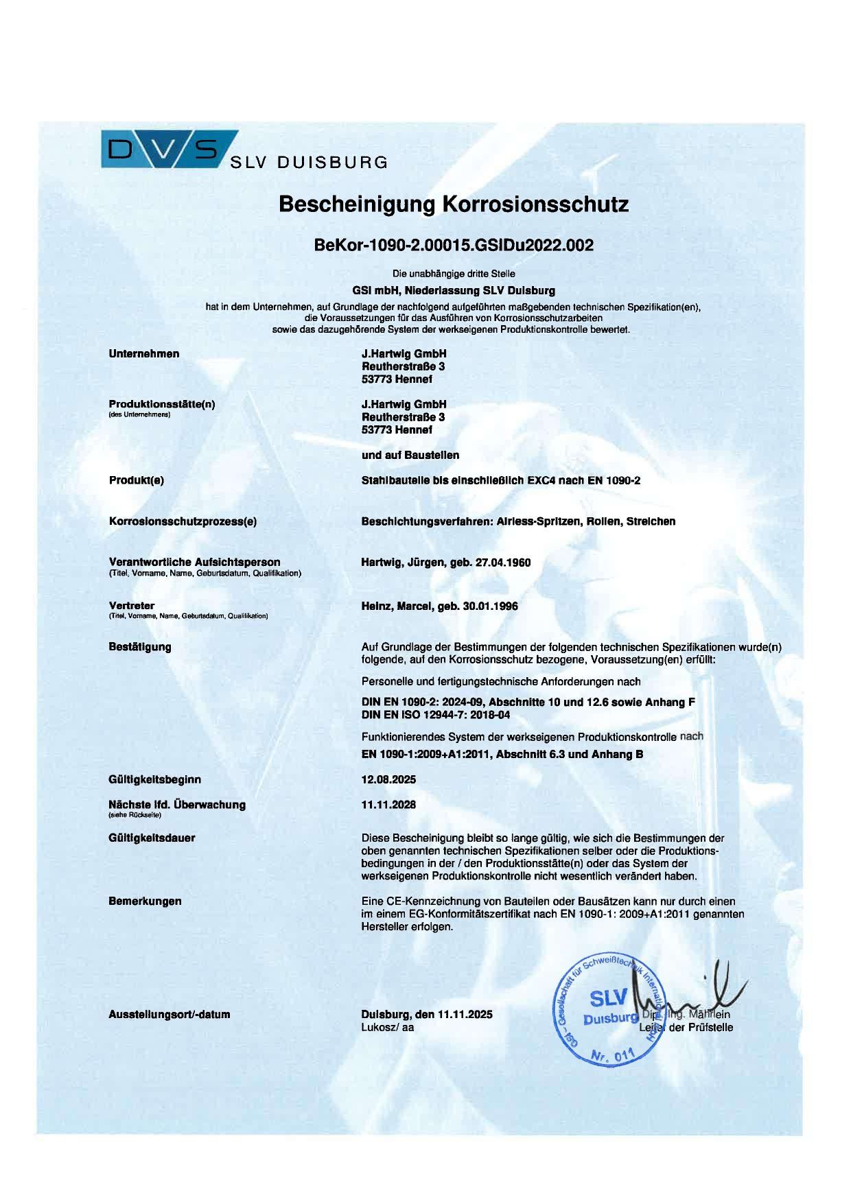 Eine Seite eines Dokuments mit einer Unterschrift darauf