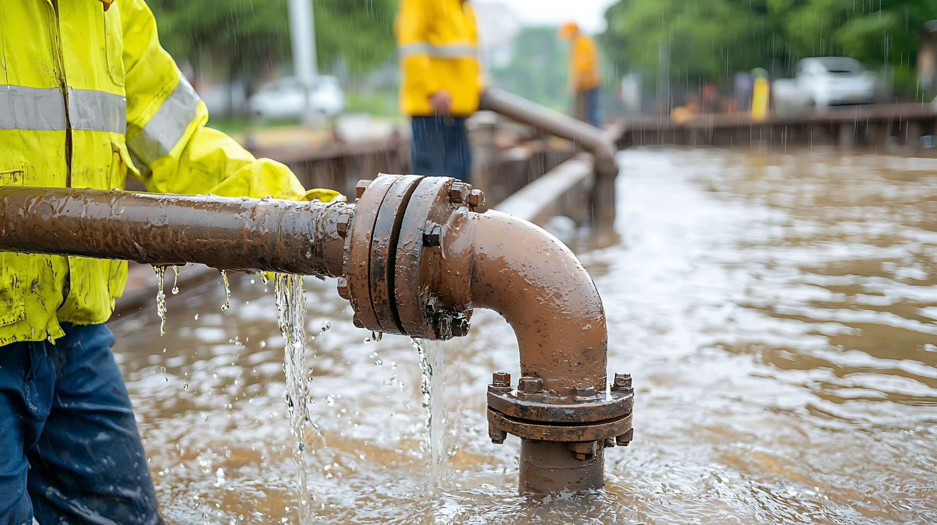 Une canalisation d'assainissement qui fuit