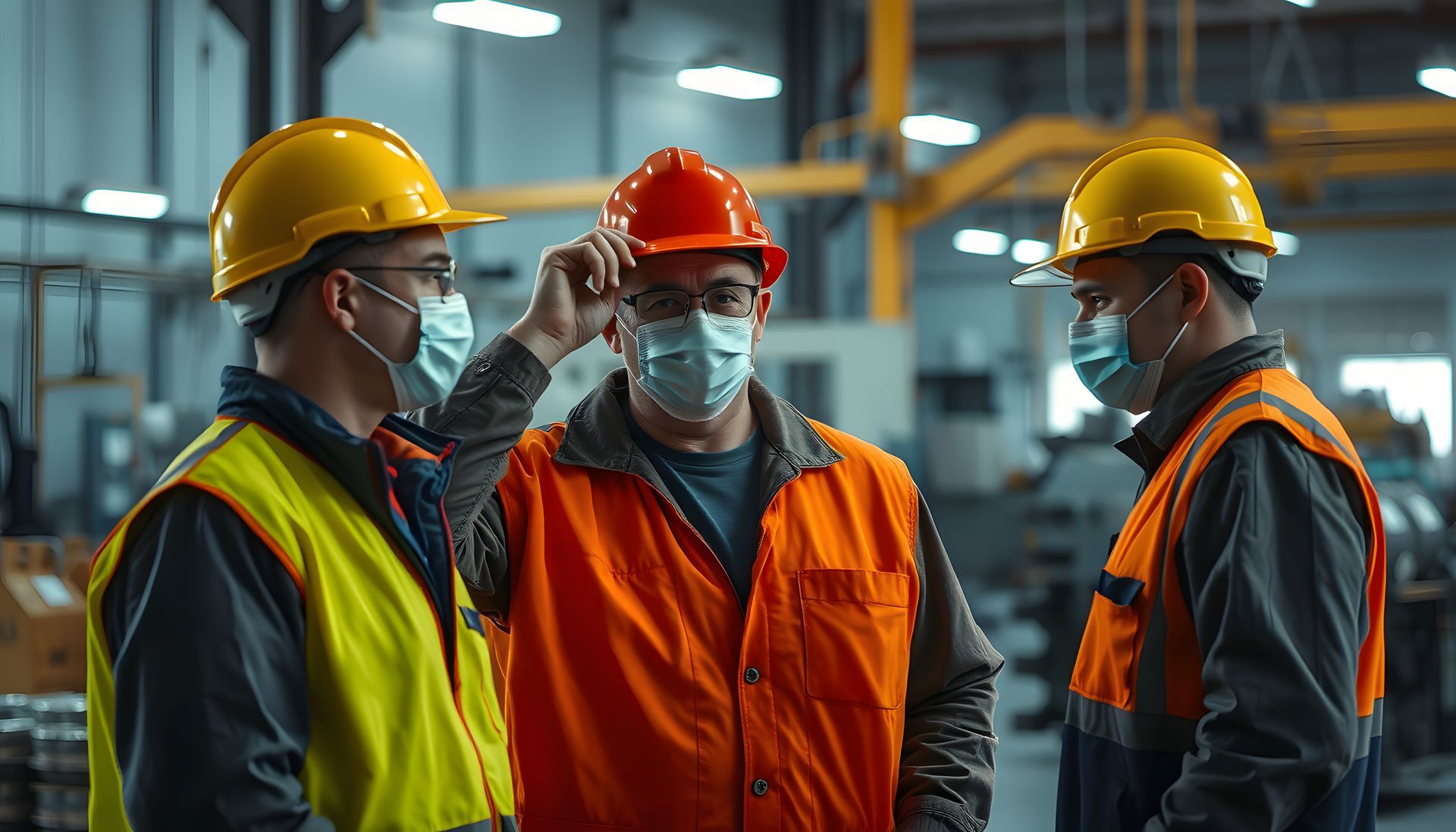 3 ouvriers discutent