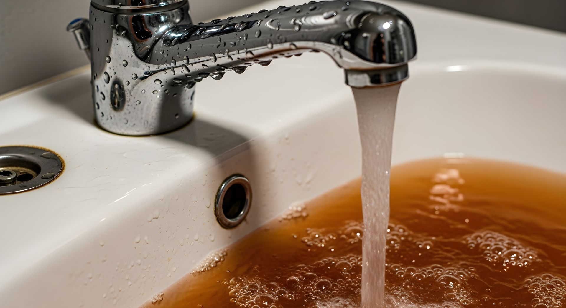 De l'eau qui s'écoule mal d'un lavabo