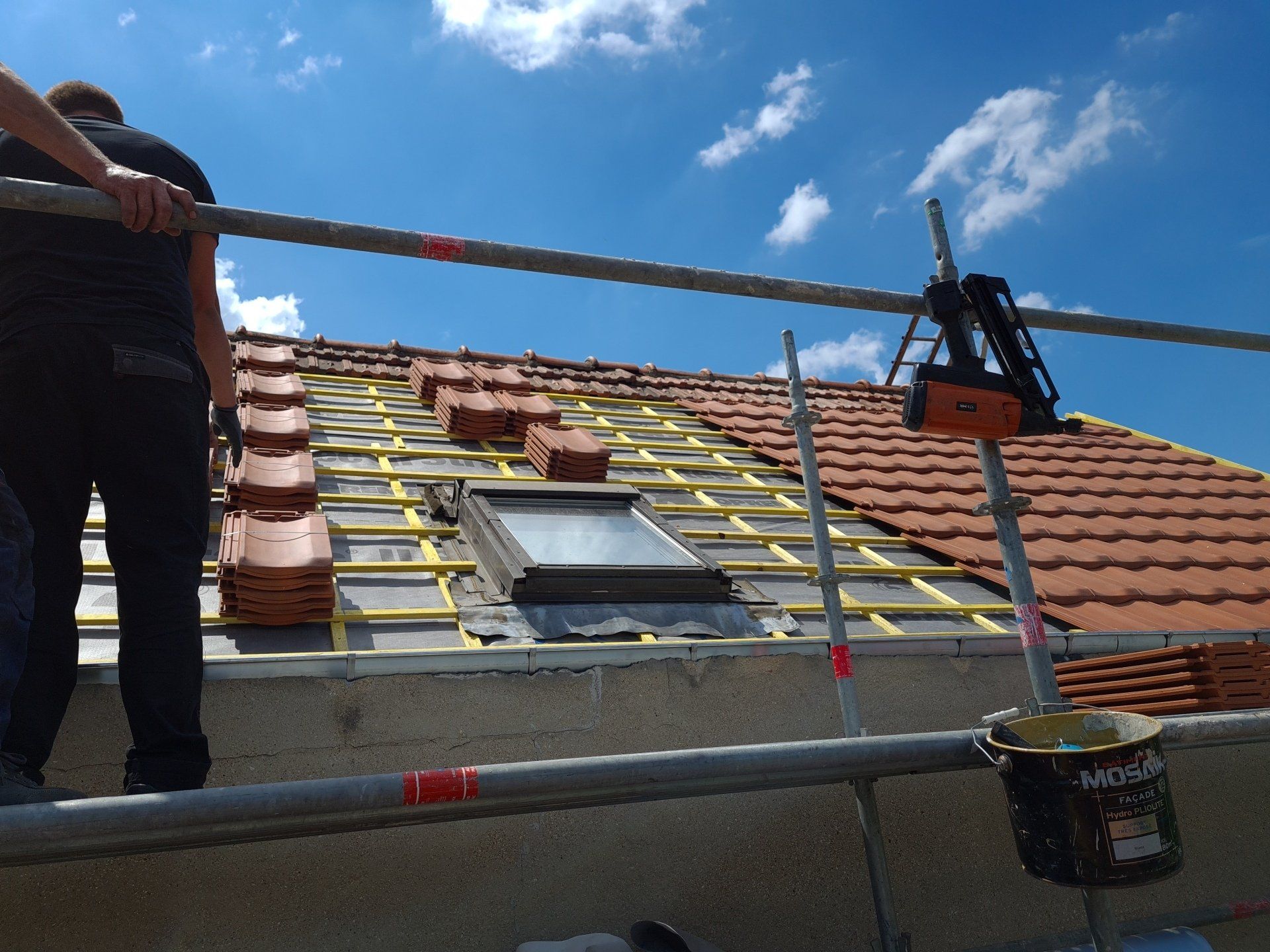 Placement des tuiles sur une toiture