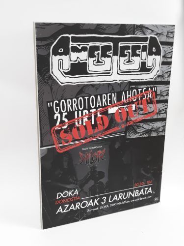 Un libro en blanco y negro con un sello de agotado.