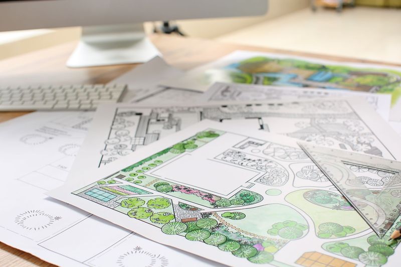 Plan de jardin paysager