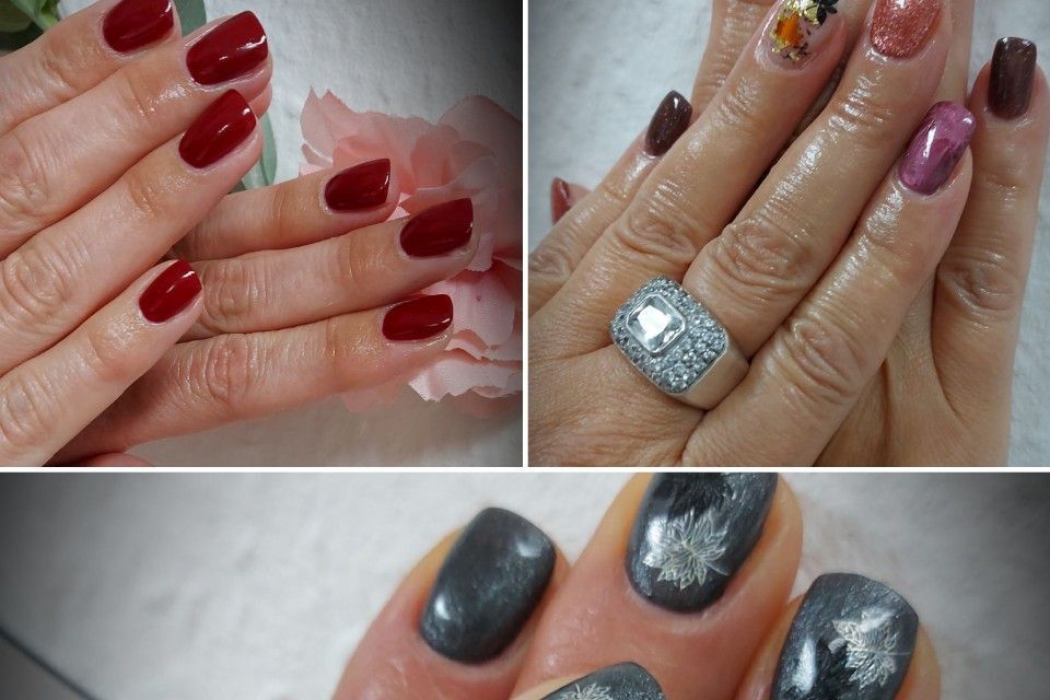 Kosmetikstudio Creativo Hände mit lackierten Fingernägeln