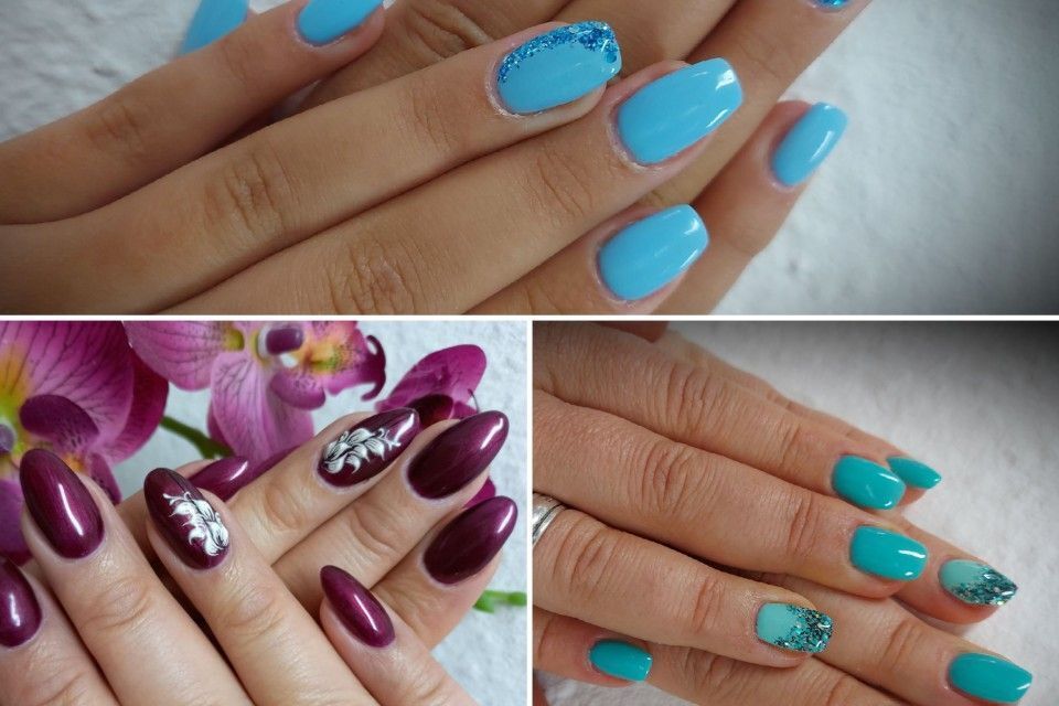 Kosmetikstudio Creativo Hände mit lackierten Fingernägeln