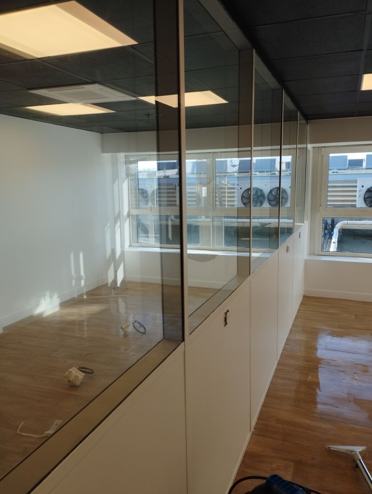 Grandes vitres après nettoyage