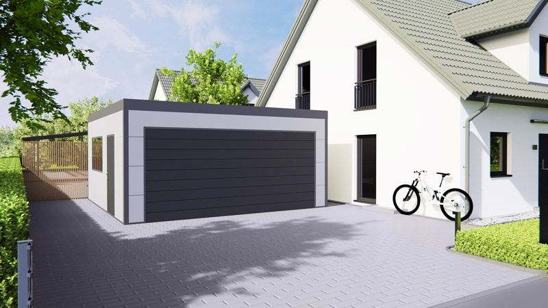 Vor einem weißen Haus stehen zwei Fahrräder.