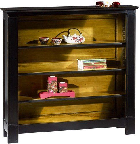 Bibliothèque bicolore noire et dorée